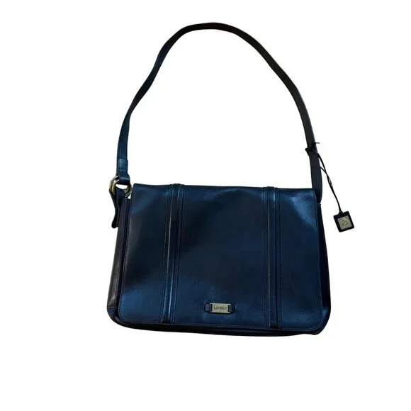Lauren Ralph Lauren Black Leather Shoulder Bag Vintage